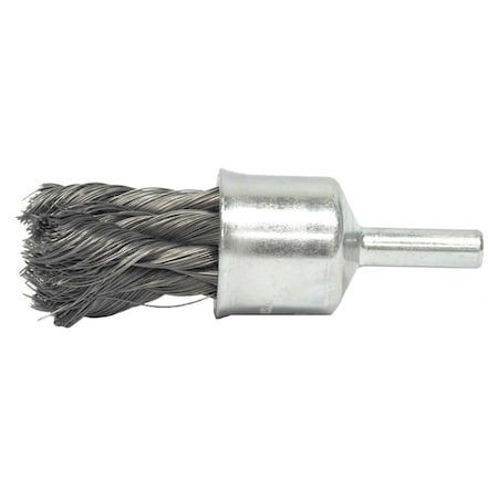 Weiler 1/2" Knot Wire End Brush, .0104" Steel Fill 10208